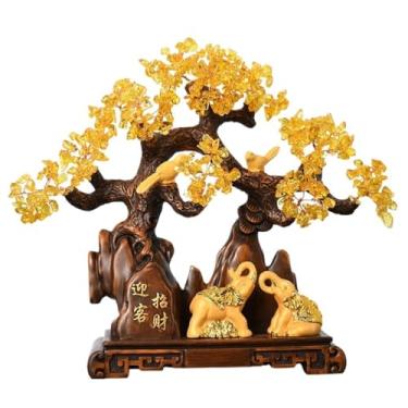 Imagem de Entrelaçados Ornamento de árvore da fortuna em estilo chinês de resina sintética: ideal para aberturas de negócios, decoração de casa e presentes(Deer,Small)