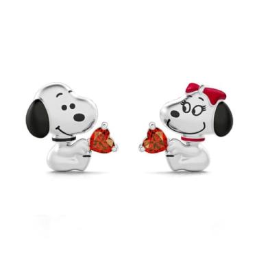 Imagem de Brincos femininos fofos para casais, imitação de coração de cristal, filhote de cachorro, cartilagem, tragus, piercing pequeno, brincos modernos, joias para namoradas, namorados, amantes de animais de