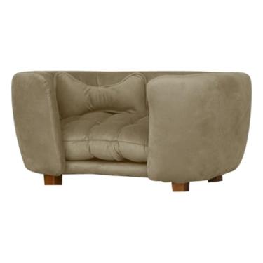 Imagem de Poltrona Cama Pet Estofada Tecido Veludo(Capuccino)