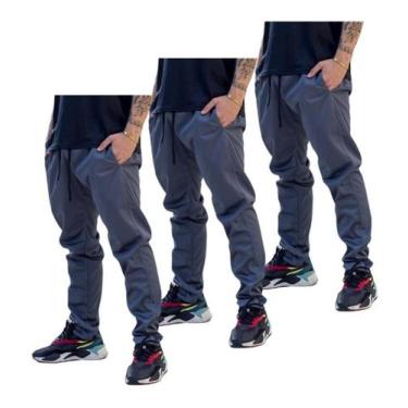 Imagem de Kit 3 Calças Homem Estiloso Esportiva Flanelada Inverno 075 - J94 Conf