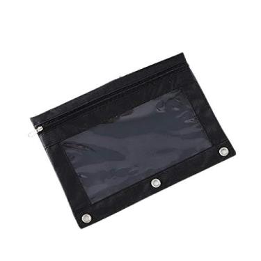 Imagem de Bolsa de armazenamento INS Rainbow Oxford – Organizador de viagem de PVC para passaporte, documentos e cosméticos, inserções removíveis e alça (preto)