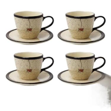 Imagem de Xícara Café Chá Coração Em Cerâmica Pintado Á Mão(4 unidades)