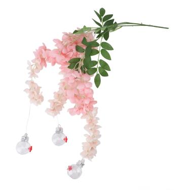 Imagem de TOPINCN Alimentador de Pássaros de Flores de Glicínias, Alimentador de Beija-flor Pendurado Ao Ar Livre Com 3 Portas de Alimentação de Flores para Decoração de Quintal de Jardim Externo (Rosa)