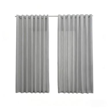 Imagem de Cortina Voil de Linho e Gaze 6m de Largura - Altura Escolha no Anúncio, Leve e Decorativa para Quartos, Salas e Ambientes Domésticos (Cinza,6,00x2,40)
