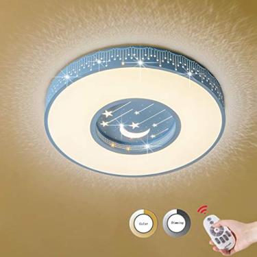 Imagem de Luminária de teto LED ultrafina de 5 cm, dimerizável, criativa, para quarto infantil, quarto de menina e menino, sala de estar, luminária de teto romântica com desenho animado simples, dimer