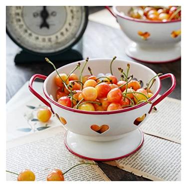 Imagem de Pratos de frutas decoração retrô pratos de frutas cesta de drenagem para frutas, cozinha, tigela de salada, pratos de meral para restaurante, utensílios de mesa, pratos de frutas/prato de frutas