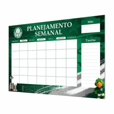 Imagem de Quadro Planner Organizador Semanal Mensal Palmeiras 60x40 - DC Express