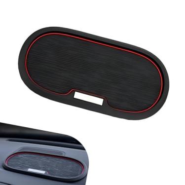 Imagem de Yidcidu Almofada antiderrapante para painel de carro, tapete de armazenamento de console central de PVC, tapete de armazenamento elíptico de design lavável, tapete organizador universal para a maioria