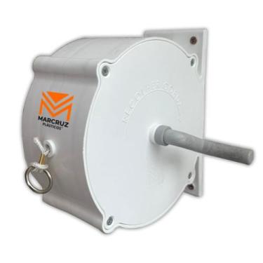 Imagem de Varal Retrátil de Parede 30m de Corda Branco - Marcruz Plásticos