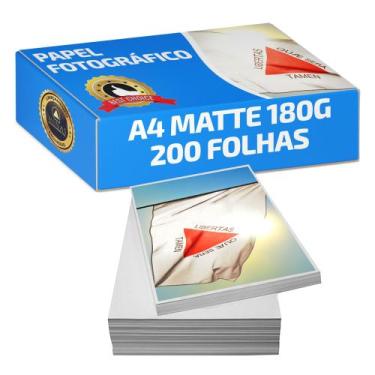 Imagem de Papel Fotográfico Foto 180g A4 Matte À Prova D'água Pacote 200 Folhas 