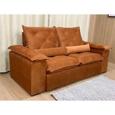 Imagem de Sofá Retrátil Reclinável 2,00 m Terracota 509 Zuqui Plus