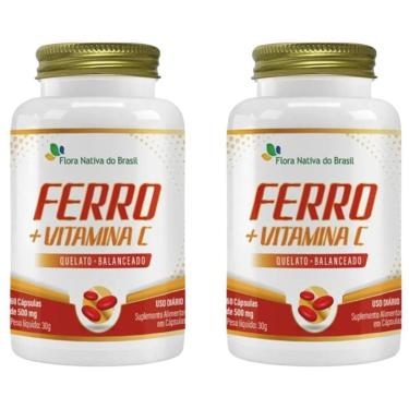 Imagem de Kit 2x Ferro + Vitamina C 60 Capsulas 500mg Flora Nativa-Unissex