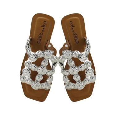 Imagem de Rasteira Medalhas em Couro Estilo e Conforto Ana Mello