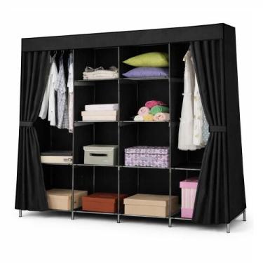 Imagem de Guarda-Roupa Organizador Portátil Gigante  12 Prateleiras com Cabideir