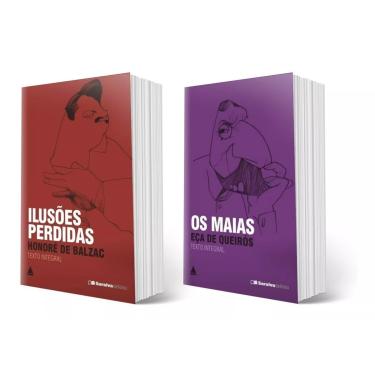 Imagem de Kit Ilusões Perdidas &amp; Os Maias Honoré de Balzac e Eça de Queirós Edição de Bolso Editora Saraiva Capa Comum