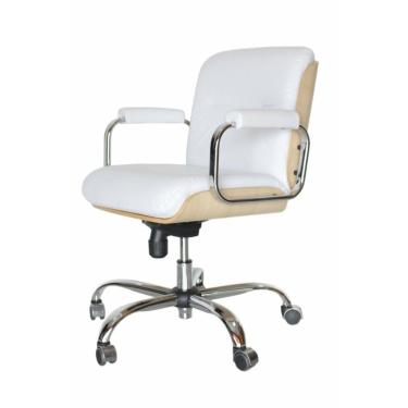 Imagem de Poltrona Eames Diretor Linha Capa em Madeira Branco