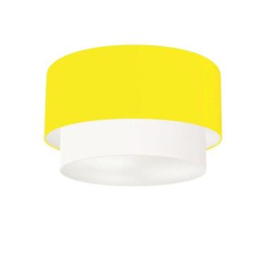 Imagem de Plafon De Sobrepor Cilíndrico Sp-3045 Cúpula Cor Amarelo Branco