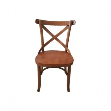 Imagem de Cadeira Bruna X Madeira Maciça Gourmet Restaurante Cafeteria Casa Castanho Mogno