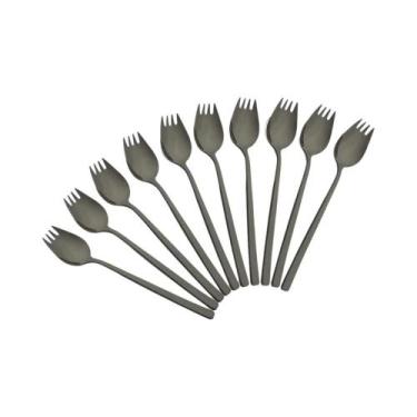 Imagem de Garfo-colher De Aço Inoxidável 2 Em 1, Colher Prateada, Garfo Para Mac