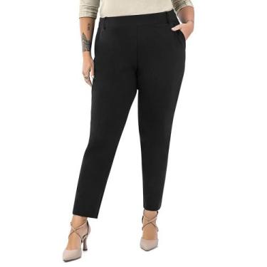 Imagem de Calça Feminina Rovitex Plus Size Alfaiataria Preto, Preto, G2