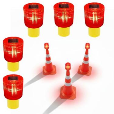 Imagem de Sinalizador Solar Kit 5 Obra Estrada Rodovia Cone Transito Avenida Aci