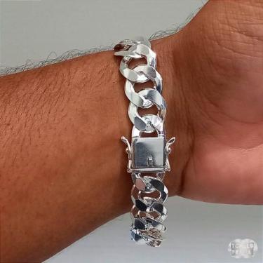 Imagem de Pulseira Masculina Grumet Prata 925 com Fecho Gaveta 13mm Grossa - Tch