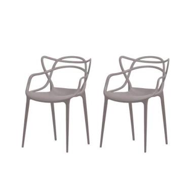 Imagem de 2 Cadeiras Allegra Master Para Cozinha Mesa Jantar Cinza - Plastic Cha