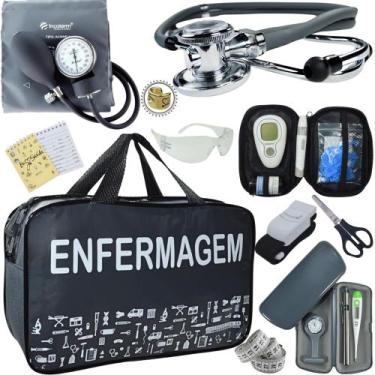Imagem de Kit Enfermagem Cores Bolsa Top Premium + Medidor Glicose - Love Saude,