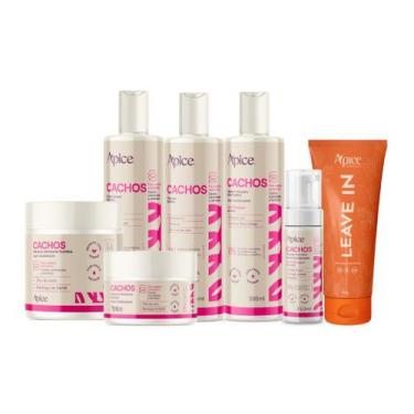 Imagem de Kit Shamp, Cond, Másc,gelatina, ativador, mousse cachos e Leave in - A