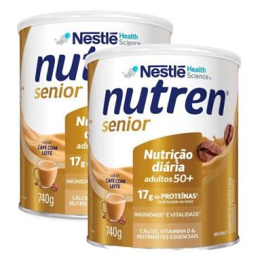 Imagem de Kit 2 Nutren Senior Complemento Alimentar Café com Leite 740g - Nestlé