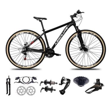 Imagem de Bicicleta Aro 29 Absolute Nero 4 Kit 27v K7 Freio Hidráulico 3x9 Suspensão 100mm Trava Pneu Faixa-Unissex