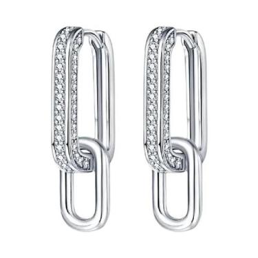 Imagem de Brincos De Argola Minimalistas Em Prata Esterlina 925 Com Fecho De Zir