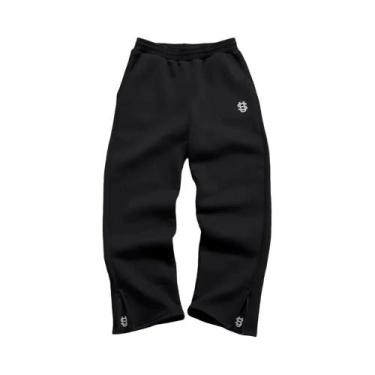 Imagem de Calças De Moletom Elásticas Unissex Y2K Para Outono E Inverno, Simples