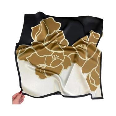 Imagem de Lenço Quadrado De Seda Luxuoso Para Mulheres, Hijab De Cetim, Faixa De