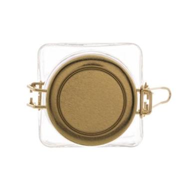 Imagem de Pote Hermético Lyor Geométrico Dourado de Vidro e Metal 12cm - Wolff