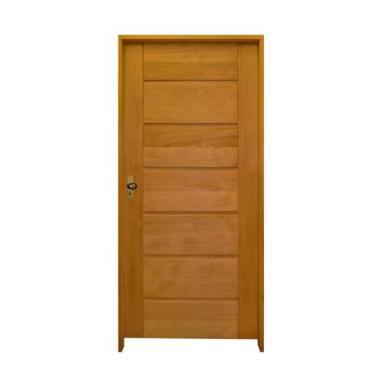 Imagem de Kit Porta de Madeira BBB 210x92cm Batente 14cm Fechadura Golf Rodam Ab