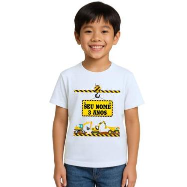 Imagem de Camiseta Maquinas de Construção Estampa Personalizada - Use P4, Branco