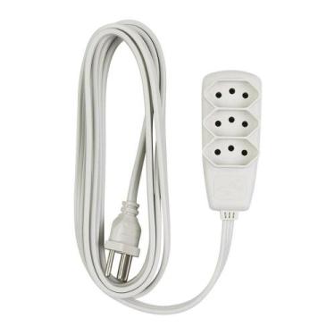 Imagem de Extensão Daneva Sort Cabo PP, 2P+T, 3x0,75mm, 3m, 3 Tomadas, Branca - 