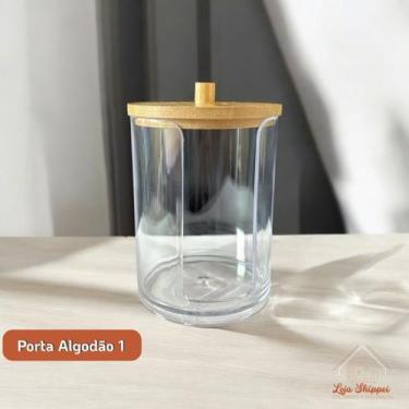 Imagem de Porta Cotonete e Algodão em Acrílico Cristal com Tampa Multiuso para M