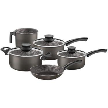 Imagem de Jogo de Panelas Tramontina Paris Texture Grafite 5 Peças, Grafite, 5