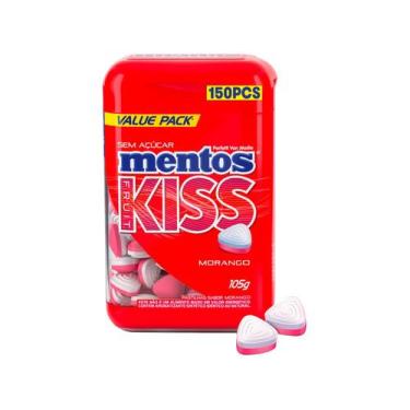 Imagem de Balas Mentos Kiss Fruit Sabor Morango Sem Açúcar 105g, Morango