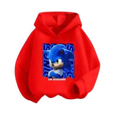 Imagem de Moletom Infantil Moderno E Estiloso Com Estampa Dinâmica Sonic, Moda D
