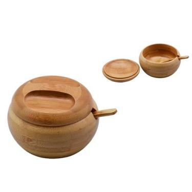 Imagem de Pote Com Colher Bamboo 13x 10,5x 7,2cm - Niazitex, Único