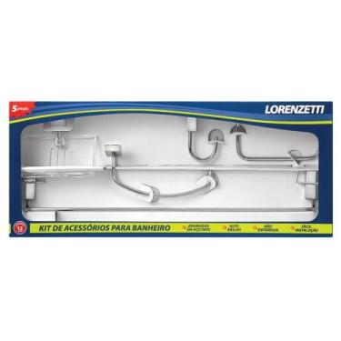 Imagem de Kit Acessórios Banheiro 5 Peças Inox LorenWay 2000 C30 7041241 Lorenze