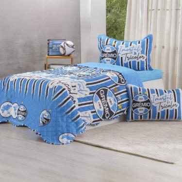 Imagem de Kit Cobre Leito 2 Peças Solteiro Oficial Licenciado GRÊMIO - Bene Casa
