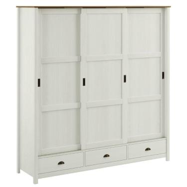 Imagem de Guarda Roupa Casal Madeira Macica Taeda 3 Portas De Correr 195 cm 9179 Festra