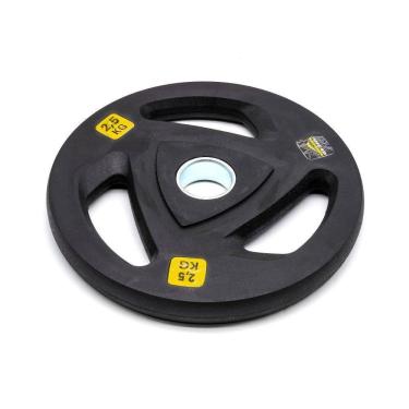 Imagem de Anilha Vulcanizada Olímpica 2,5kg Ahead Sports (weight Coated Plate) - Absolute - Preto/ Amarelo