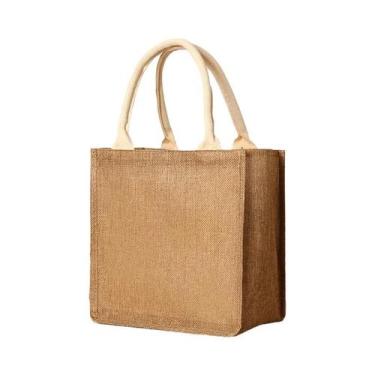 Imagem de Bolsa Vintage Reutilizável De Grande Capacidade, Cor Sólida, Imitação 