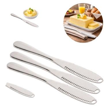 Imagem de 3 Espátulas Manteiga Premium 20,5cm Inox Resistente Elegante - Lyor