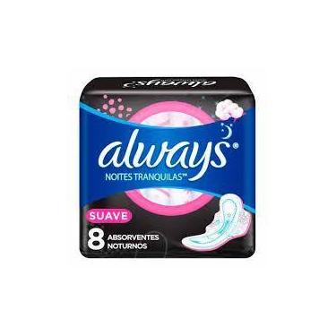 Imagem de Absorvente Always Noites Tranquilas Com Abas Suave 8 Unidades